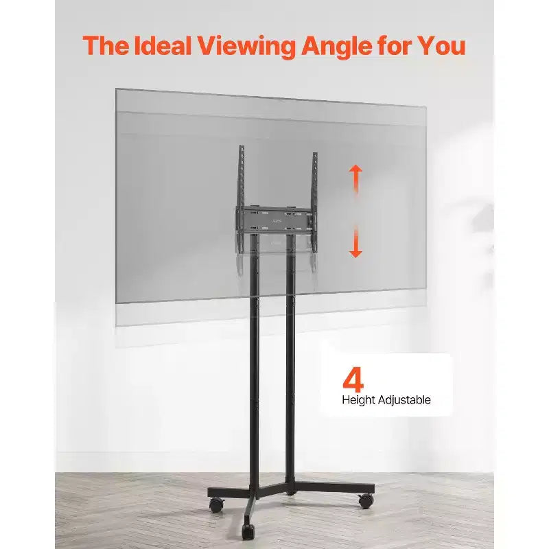 Carrello TV Rotante per Schermi da 32-65 Pollici, Supporto TV Mobile Regolabile in Altezza con Ruote, Supporto Monitor Portatile con Capacità di 40 kg, VESA Max 400x400