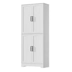 Credenza da cucina rustica, Armadio dispensa in legno alto 180 cm con 4 ante e ripiani regolabili, Mobiletto indipendente per sala da pranzo