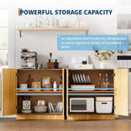 Madia Credenza con Mobile Contenitore, Mobile da Cucina in Legno con Ripiani Regolabili e Ante, Tavolo Consolle Moderno per Sala da Pranzo, Soggiorno