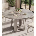 Acekool 47 Round Dining Table, Black Wooden Cross Base, for Kitchen, Dining Room, or Living Room, Seats 4-6