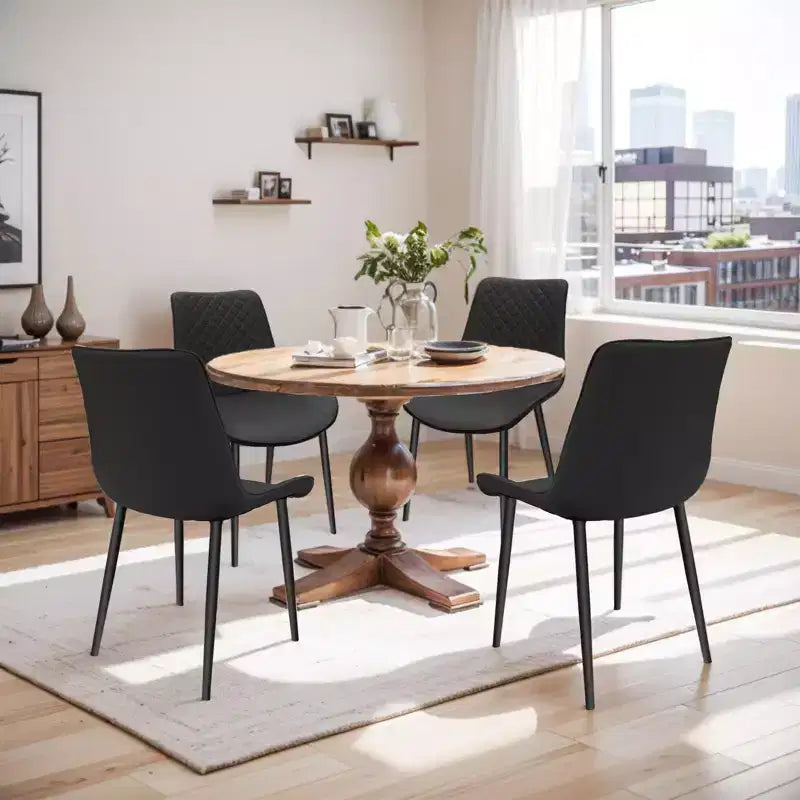Sedie da pranzo moderne, confezione da 4, con gambe in metallo