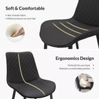 Sedie da pranzo moderne, confezione da 4, con gambe in metallo