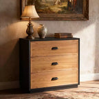 Comodino in legno massello con 3 cassetti Farmhouse 31.49
