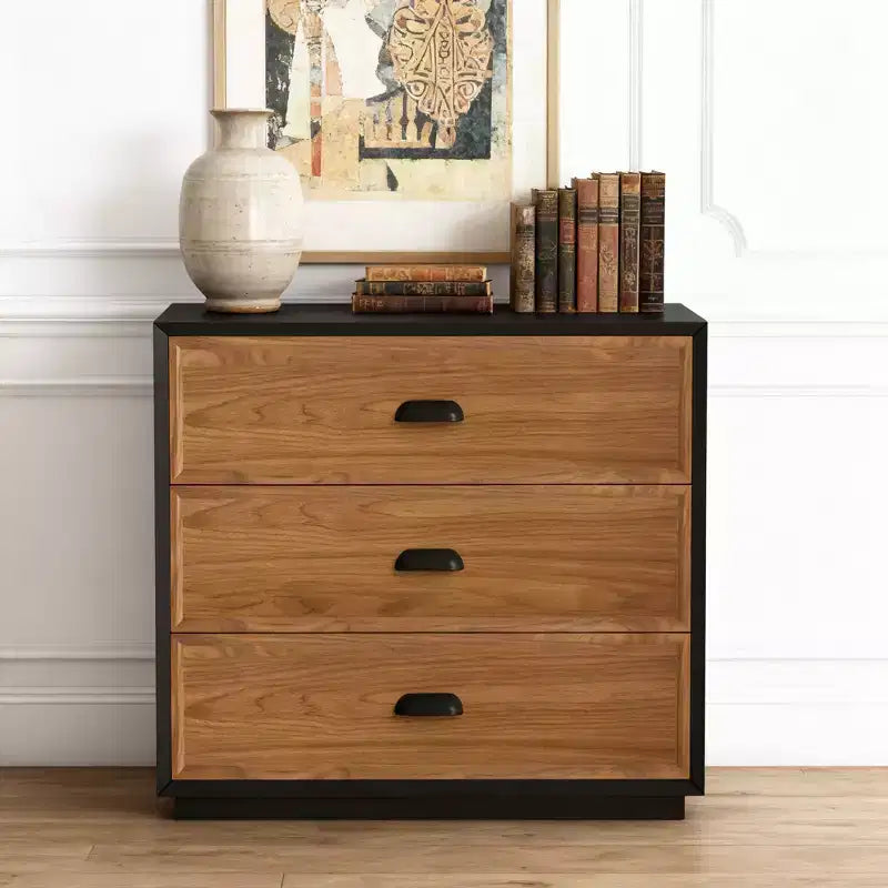 Comodino in legno massello con 3 cassetti Farmhouse 31.49