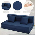 Versatile Divano Letto Pieghevole Trasformabile - Futon da Terra Pigro 4-in-1 Matrimoniale con Cuscini, Schiuma ad Alta Densità, Poltrona Sdraio Pieghevole