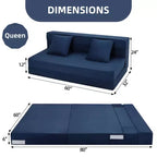Versatile Divano Letto Pieghevole Trasformabile - Futon da Terra Pigro 4-in-1 Matrimoniale con Cuscini, Schiuma ad Alta Densità, Poltrona Sdraio Pieghevole