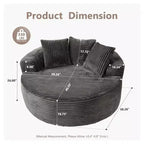 Divano rotondo in peluche per soggiorno