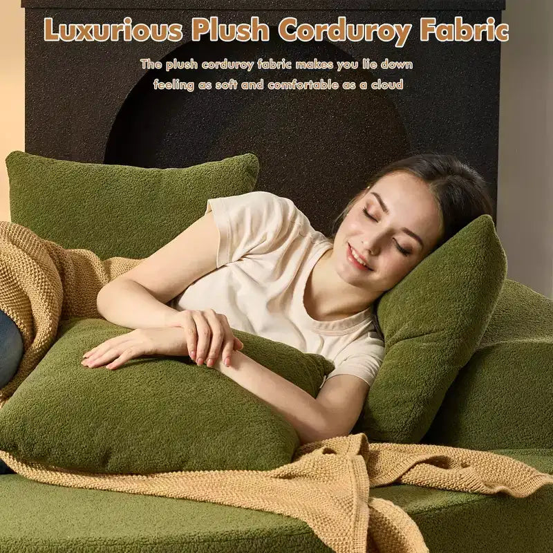 Divano rotondo in peluche per soggiorno