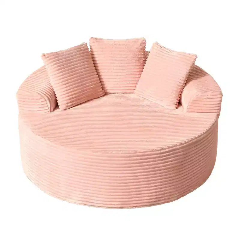 Divano rotondo in peluche per soggiorno