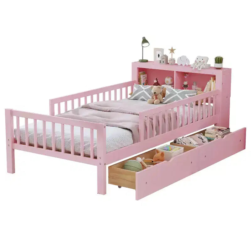 Letto singolo con testiera contenitore