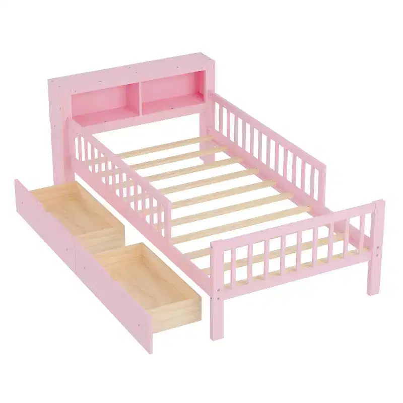 Letto singolo con testiera contenitore