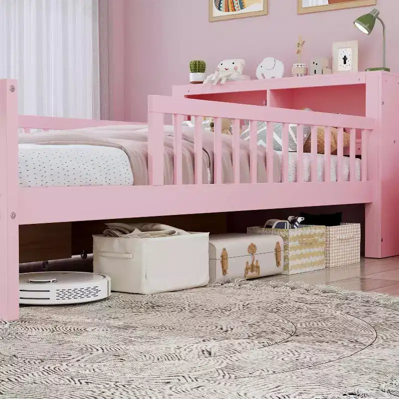Letto singolo con testiera contenitore