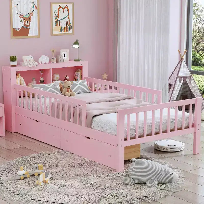 Letto singolo con testiera contenitore