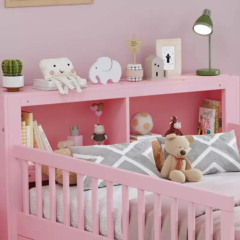 Letto singolo con testiera contenitore
