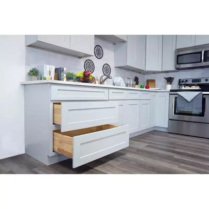 Mobile Base Cucina Shaker 12 L x 30 H x 9 P, Telaio in Legno Massello, Grigio Tortora