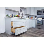 Mobile Base Cucina Shaker 12 L x 30 H x 9 P, Telaio in Legno Massello, Grigio Tortora