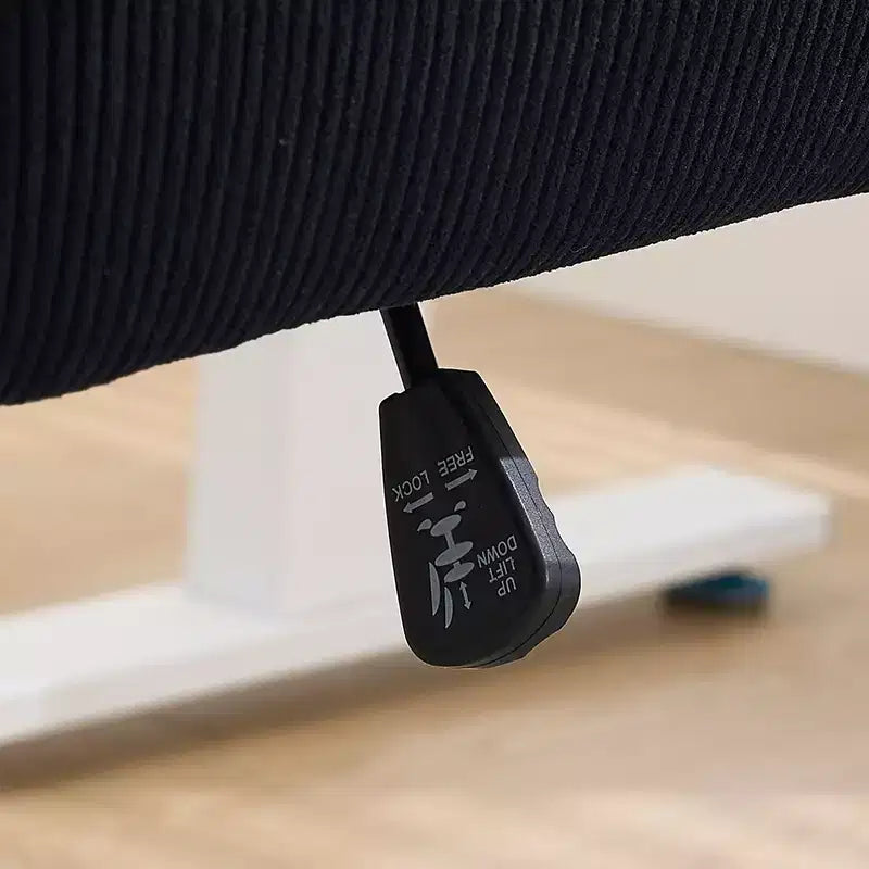 Sedia da ufficio a schienale medio, sollevabile, in tessuto a righe, ergonomica. Ideale per lavoro, studio e relax