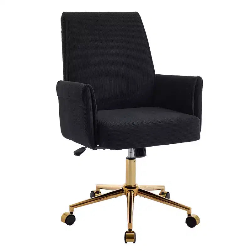 Sedia da ufficio a schienale medio, sollevabile, in tessuto a righe, ergonomica. Ideale per lavoro, studio e relax