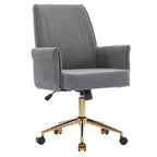 Sedia da ufficio a schienale medio, sollevabile, in tessuto a righe, ergonomica. Ideale per lavoro, studio e relax