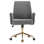 Sedia da ufficio a schienale medio, sollevabile, in tessuto a righe, ergonomica. Ideale per lavoro, studio e relax