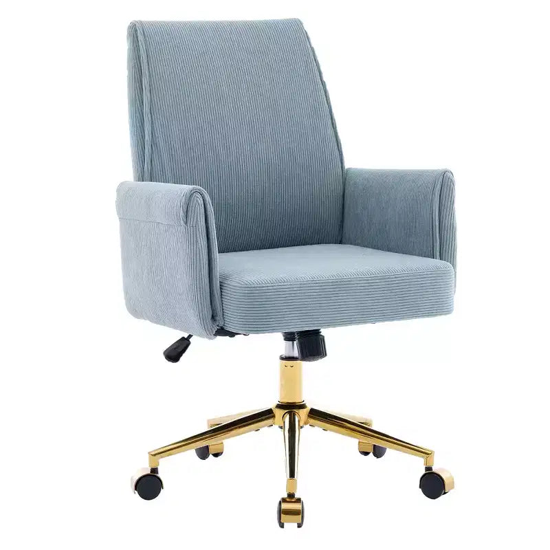Sedia da ufficio a schienale medio, sollevabile, in tessuto a righe, ergonomica. Ideale per lavoro, studio e relax