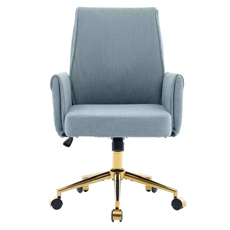 Sedia da ufficio a schienale medio, sollevabile, in tessuto a righe, ergonomica. Ideale per lavoro, studio e relax