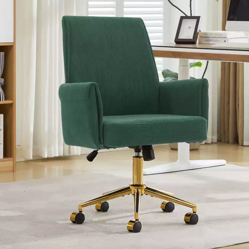 Sedia da ufficio a schienale medio, sollevabile, in tessuto a righe, ergonomica. Ideale per lavoro, studio e relax