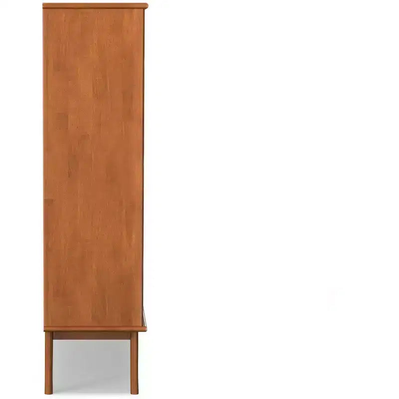 Libreria contenitore Tierney da 42 pollici in legno massello stile Mid-Century, colore Teak Marrone