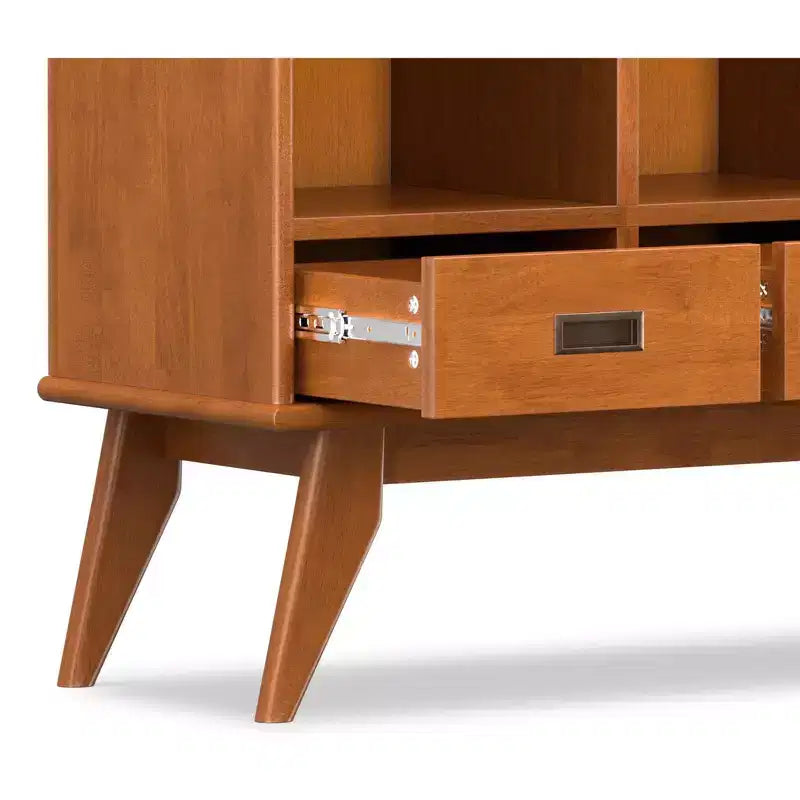 Libreria contenitore Tierney da 42 pollici in legno massello stile Mid-Century, colore Teak Marrone