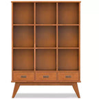Libreria contenitore Tierney da 42 pollici in legno massello stile Mid-Century, colore Teak Marrone
