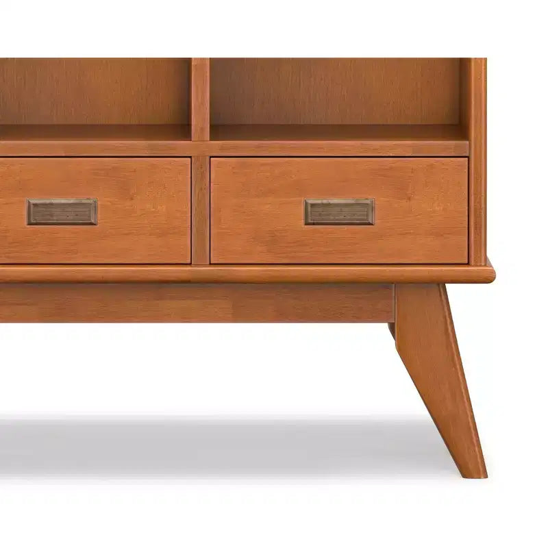 Libreria contenitore Tierney da 42 pollici in legno massello stile Mid-Century, colore Teak Marrone