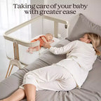 Culla Co-Sleeping per Neonati con Ruote e Vassoio Portaoggetti