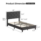 Struttura letto moderna imbottita con testiera regolabile, piattaforma resistente, supporto robusto con doghe in legno, silenziosa, non necessita di rete a molle.