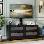 Mobile TV con cassetti e ante in rattan