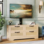Mobile TV con cassetti e ante in rattan
