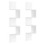 VASAGLE Set of 2, Corner Shelves Wall Mount, 4-Tier Floating Corner Bookshelves, Plant Shelves for Bedroom, Living Room, Bathroom, Home Office