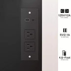 Scrivania da Trucco di Lusso da 17 Pollici con Specchio a LED, Organizzazione Salvaspazio, Hub Elettrico Integrato, Supporto per Asciugacapelli e Sgabello Abbinato per la Camera da Letto