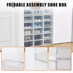 Confezione da 18 scatole porta scarpe impilabili grandi, contenitori organizer in plastica trasparente con sportello a cerniera, adatti per sneakers e scarpe, 36,1 x 25,9 x 20,1 cm