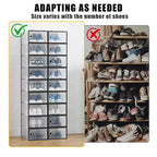 Confezione da 18 scatole porta scarpe impilabili grandi, contenitori organizer in plastica trasparente con sportello a cerniera, adatti per sneakers e scarpe, 36,1 x 25,9 x 20,1 cm