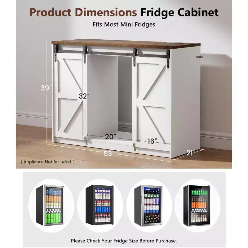 Mobiletto per mini frigo con spazio integrato per il frigo