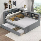 Letto a Piattaforma Matrimoniale con Testiera Contenitore