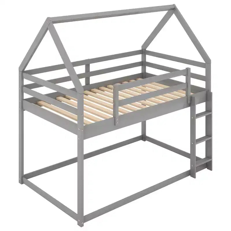 Letto in legno singolo con scaletta, facile da montare