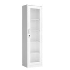 Mobile portautensili in acciaio bianco con vetro singolo (preforato)