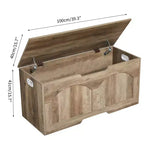 Panca Contenitore in Legno da 99,8 cm con Maniglia a U, Cerniera di Sicurezza, Supporta Fino a 136 kg e Facile Montaggio per Organizzare i Giocattoli