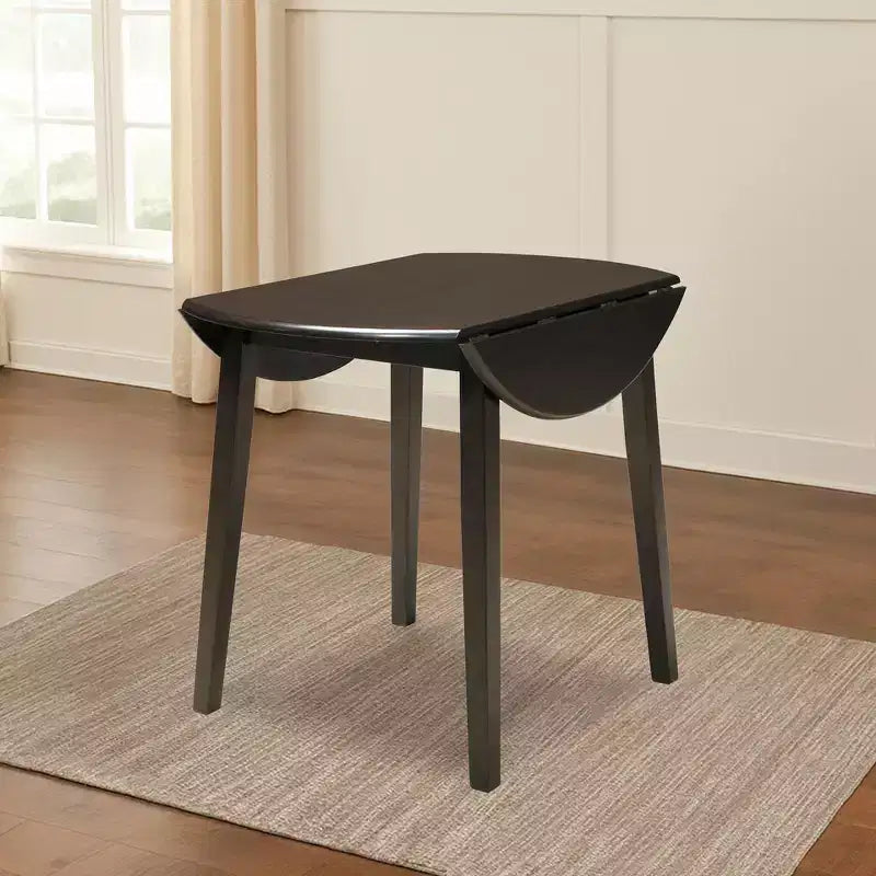 Tavolo rotondo da pranzo allungabile con ante a scomparsa legno/marrone scuro - Signature Design by Ashley: design compatto salvaspazio, 4 posti a sedere
