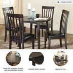 Tavolo rotondo da pranzo allungabile con ante a scomparsa legno/marrone scuro - Signature Design by Ashley: design compatto salvaspazio, 4 posti a sedere