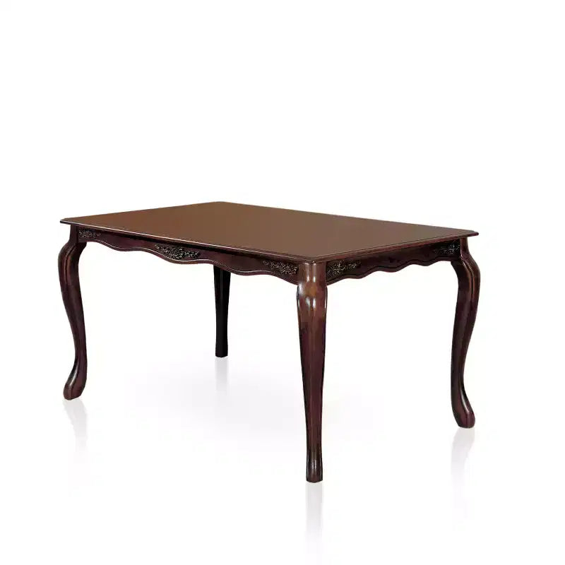 60" Danburn Floral Accented Dining Table Dark Walnut - HOMES: Inside + Out: Seats 6, Rectangular, Carved Detail