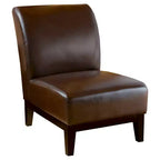 Darcy Slipper Chair Brown - Christopher Knight Home: Upholstered, Hardwood Frame, Spot Clean, 250lbs Capacity