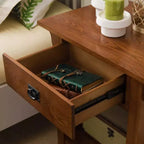 Comodino in rovere medio - Leick Home: frassino massiccio, stile Mission, 28" di altezza, con cassetto