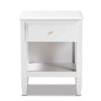 Comodino Naomi Wood bianco/oro con 1 cassetto